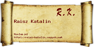 Raisz Katalin névjegykártya